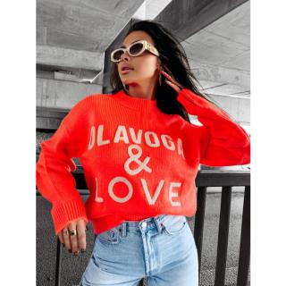 SWETER OVERSIZE HAFT 3D OLAVOGA OLV LOVE ORANGE