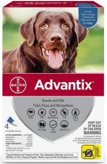 Bayer Advantix dla Psa 25-40kg Krople na kleszcze 4ml 4szt.