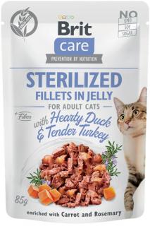 Brit Care Fillets with DuckTurkey for Sterilised Cats Karma z kaczką i indykiem w galaretce dla kota 85g