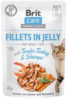 Brit Care Fillets with TurkeyShrimps for Adult Cats Karma z indykiem i krewetkami w galaretce dla kota 85g