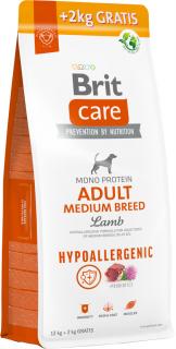 Brit Care Hypoallergenic Adult Medium Breed Lamb Karma z jagnięciną dla psa 12kg + 2kg GRATIS