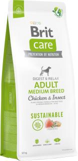 Brit Care Sustainable Adult Medium Breed ChickenInsect Karma z kurczakiem i insektami dla psa 12kg [Data ważności: 10.06.2024] WYPRZEDAŻ