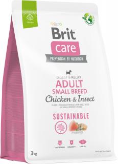 Brit Care Sustainable Adult Small Breed ChickenInsect Karma z kurczakiem i insektami dla psa 3kg