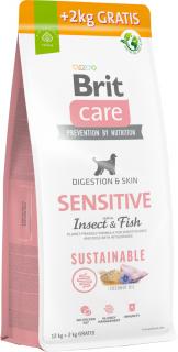 Brit Care Sustainable Sensitive InsectFish Karma z insektami i rybą dla psa 12kg + 2kg GRATIS