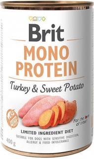 Brit Mono Protein TurkeySweet Potato Karma z indykiem i batatami dla psa 400g