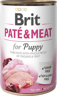Brit PateMeat Puppy ChickenTurkey Karma z kurczakiem i indykiem dla szczeniaka 400g