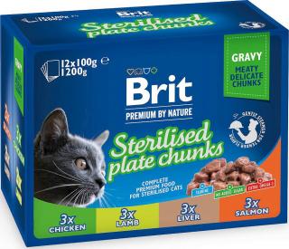 Brit Premium Cat Sterilised Plate Chunks in Gravy Karma w sosie dla kota 12x100g