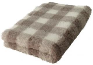 BUBA Pet Dry Bed Legowisko antypoślizgow beżowo- brązowa kratka dla psa 150x100cm nr A223