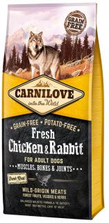Carnilove Fresh ChickenRabbit Karma z kurczakiem i królikiem dla psa 2x12kg TANI ZESTAW