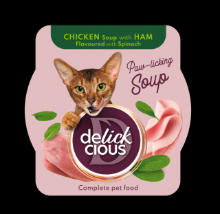 Delickcious Chicken Soup with Ham Karma z kurczakiem dla kota 80g