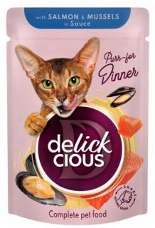 Delickcious SalmonMussels in Sauce Karma z łososiem i małżami dla kota 80g