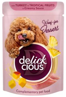 Delickcious TurkeyTropicial Fruits in Creamy Sauce Karma z indykiem dla psa 80g
