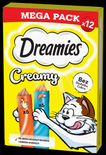 Dreamies Creamy Przysmak z kurczakiem i z łososiem dla kota 120g MEGA PACK