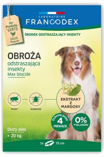 Francodex Obroża odstraszająca kleszcze i pchły dla psa powyżej 20kg długość 75cm