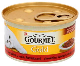 Gourmet Gold Karma z wołowiną i kurczakiem w sosie z pomidorami dla kota 85g