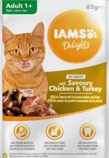 IAMS Cat Delights ChickenTurkey Karma z kurczakiem i indykiem dla kota 85g