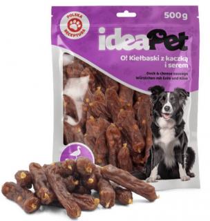 IdeaPet O! Przysmak Kiełbaski z kaczką i serem dla psa 500g