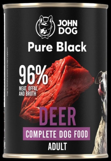 John Dog Pure Black Adult Deer Karma z jeleniem dla psa 400g