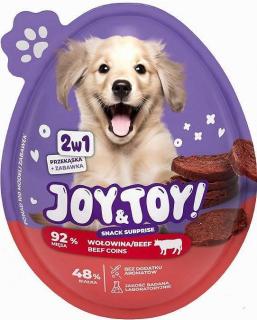 JOYTOY DOG Jajko Niespodzianka Przysmak z wołowiną + zabawka 2w1 dla psa op. 20g