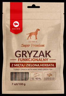 MACED Gryzak funkcjonalny z miętą i zieloną herbatą dla psa 100g 7szt.