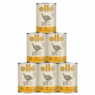 Ollo Pure Turkey Dog Adult Karma z indykiem dla psa 8x400g PAKIET
