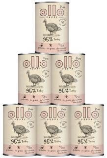 Ollo Pure Turkey Puppy Karma z indykiem dla szczeniaka 8x400g PAKIET