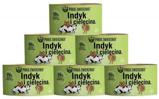 Paka Zwierzaka Mono Protein Karma z indykiem i cielęciną dla kota 6x200g PAKIET