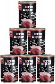 Pan Mięsko Adult Karma z indykiem i jeleniem dla psa 12x400g PAKIET