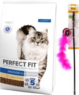 Perfect Fit Cat Indoor 1+ Karma z kurczakiem dla kota 7kg + Wędka dla kota GRATIS