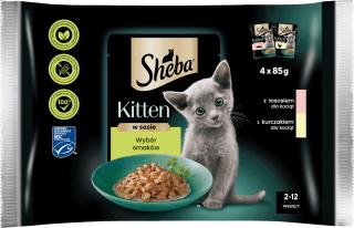 Sheba KITTEN Wybór Smaków Karma w sosie dla kociąt 4x85g