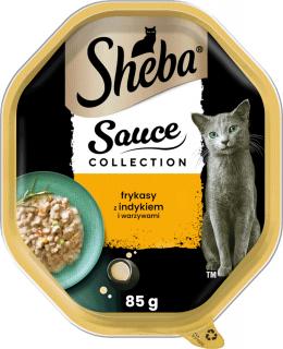 Sheba Sauce Collection Karma z indykiem i warzywami w sosie dla kota 85g