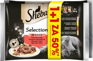 Sheba Selection in Sauce Kolekcja Soczystych smaków Karma w sosie dla kota 8x85g (1+1 za 50%)