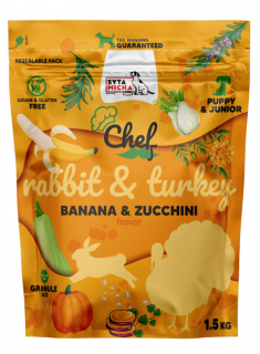 Syta Micha Chef Junior RabbitTurkey Karma z królikiem i indykiem dla psa 1,5kg