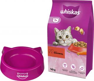 Whiskas Adult Karma z wołowiną dla kota 14kg + MISECZKA WHISKAS GRATIS