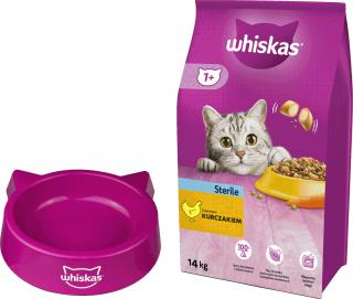 Whiskas Adult Sterile Karma z kurczakiem dla kota 14kg + MISECZKA WHISKAS GRATIS