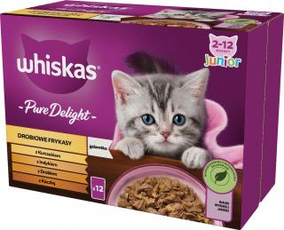 Whiskas JUNIOR Drobiowe Frykasy Karma w galaretce dla kociąt 12x85g [Data ważności: 24.11.2024]