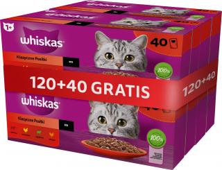 Whiskas Klasyczne Posiłki Karma w sosie dla kota 120x85g + 40x85g GRATIS