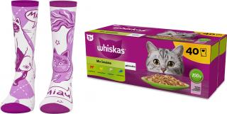 Whiskas Mix Smaków Karma w galaretce dla kota 40x85g + SKARPETKI WHISKAS GRATIS