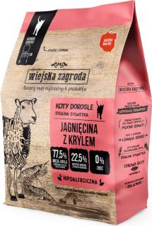 Wiejska Zagroda CAT Karma z jagnięciną i krylem dla kota 400g WYPRZEDAŻ