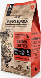 Wiejska Zagroda Karma z wołowiną i indykiem dla psa 9kg