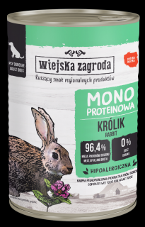 Wiejska Zagroda Monoproteinowa Karma z królikiem dla psa 400g