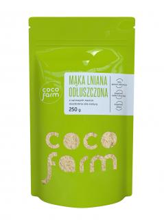 Coco Farm Mąka lniana odtłuszczona - siemię lniane mielone 250g