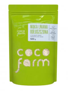 Coco Farm Mąka lniana odtłuszczona - siemię lniane mielone 500g