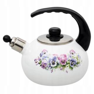 Czajnik 2,2 L EMALIOWANY INDUKCJA GAZ ELADIO FLOWERS OD 2388 PANSY