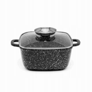 GARNEK KWADRATOWY 28 X 28 X 12 CM 7 L Z POWŁOKĄ CERAMICZNĄ INDUKCJA GAZ