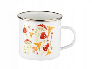 KUBEK EMALIOWANY 12 CM 1250 ML EMALIA PLESZEW GRZYBKI