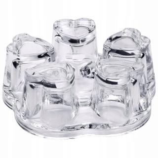 PODGRZEWACZ SZKLANY POD DZBANEK SERDUSZKA TEALIGHT 14 CM