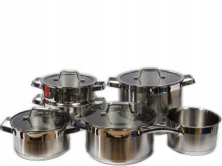 ZESTAW 5 GARNKÓW GARNKI NIERDZEWNE AMBITION KITCHEN PRO INDUKCJA GAZ