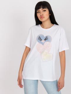 Biały t-shirt HEART z aplikacją