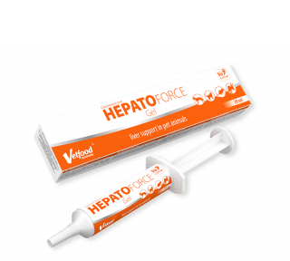 Vetfood HEPATOFORCE GEL 30 ML o działaniu wspomagającym pracę oraz regenerację wątroby